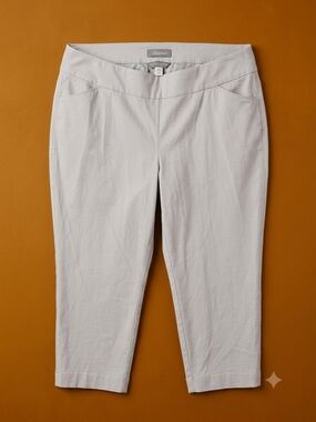 CJ Banks Cream Pull-On Cropped Pants